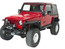 Jeep TJ Front Bumper W/Stinger 97-06 Wrangler TJ Rubicon and Unlimited Steel Black Textured Powdercoat Piranha Series Fishbone Offroad