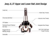 Apex Chassis Heavy Duty Ball Joint Kit Fits:19-22 Jeep Gladiator JT 18-22 Jeep Wrangler JL/JLU Rubicon Mohave Sahara Sport Includes: 2 Upper &amp;amp; 2 Lower