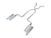 Crossmember Back w/X-Pipe Exhaust System 68-73 Corvette C3 Split Rear Dual Exit 2.5 in Intermediate And Tail Pipe Violator Mufflers/Hardware Incl Tip Not Incl Pypes Exhaust