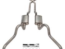 1966-71 Ford Fairlane 2.5 Inch X-Pipe Crossmember Back Quarter Panel Exit Exhaust Violator Mufflers Pypes Performance Exhaust