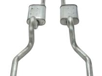 Crossmember Back w/X-Pipe Exhaust System 65-70 Convertible Mustang Split Rear Dual Exit 2.5 in Intermediate And Tail Pipe Turbo Pro Muffler Incl Hardware Incl Tip Not Incl Pypes Exhaust