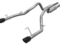 Cat Back Mid Muffler Exhaust System 05-10 Mustang GT Split Rear Dual Exit 2.5 in Intermediate And Tail Pipe M80 Mufflers/Hardware/4 in Black Tips Incl Black Finish 409 Stainless Steel Pypes Exhaust