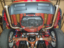 Cat Back Super System Exhaust System 11-14 Mustang GT Split Rear Dual Exit 2.5 in M80 Mufflers/Hardware/4 in Polished Tips Incl Natural Finish 409 Stainless Steel Pypes Exhaust