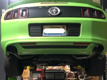 2011-2014 Mustang V6 Mid Muffler Cat Back Exhaust System M-80 Mufflers 409 Stainless Black Powder Coated Tips Pypes Performance Exhaust