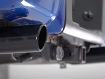 Cat Back Exhaust System 09-14 Ford F150 Split Rear Dual Exit 3 in Intermediate And Tail Pipe Violator Muffler Incl/Hardware/3.5 in Black Tips Incl Natural Finish 409 Stainless Steel Pypes Exhaust