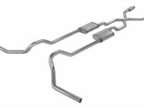 Crossmember Back w/X-Pipe Exhaust System 75-76 Ford Truck Split Rear Dual Exit 2.5 in Intermediate And Tail Pipe Hardware Incl Turbo pro Muffler Incl Tip Not Incl Catalytic Converter Incl Pypes Exhaust