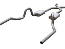 Crossmember Back w/X-Pipe Exhaust System 64-72 A-Body Split Rear Dual Exit 2.5 in Intermediate And Tail Pipe Turbo Pro Muffler/Hardware Incl Tip Not Incl Pypes Exhaust