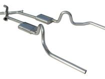 Crossmember Back w/Xchange Exhaust System 64-74 A-Body Split Rear Dual Exit 3 in Intermediate And Tail Pipe Turbo Pro Mufflers/Hardware Incl Tip Not Incl Pypes Exhaust