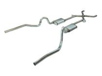 Crossmember Back w/Xchange Exhaust System 70-71 GTO/68-72 442 Split Rear Dual Exit 2.5 in Intermediate And Tail Pipe w/Valance Cutouts Street Pro Mufflers/Hardware Incl Tip Not Incl Pypes Exhaust