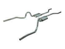 Crossmember Back Without X-Pipe Exhaust System 70-71 GTO/68-72 442 Split Rear Dual Exit 2.5 in Intermediate/Tail Pipe Race Pro Muffler/Hardware Incl Tip Not Incl Natural 409 Stainless Steel Pypes Exhaust