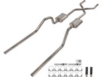 1965-70 Chevy Impala  X-Pipe Crossmember Back Exhaust 409 SS Rear Exit No Mufflers Pypes Performance Exhaust