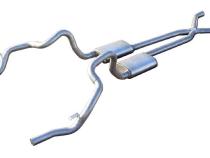 Crossmember Back w/X-Pipe Exhaust System 70-74 F-Body Split Rear Dual Exit 2.5 in Intermediate And Tail Pipe Turbo Pro Mufflers/Hardware Incl Tip Not Incl Pypes Exhaust