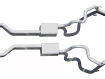 Crossmember Back Without X-Pipe Exhaust System Split Rear Dual Exit 2.5 in Intermediate And Tail Pipe RaceProMufflers/Hardware Incl Tip Not Incl Natural 409 StainlessSteel Pypes Exhaust