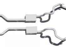 Crossmember Back Without X-Pipe Exhaust System Split Rear Dual Exit 2.5 in Intermediate And Tail Pipe Turbo Pro Mufflers/Hardware Incl Tip Not Incl Natural 409 Stainless Pypes Exhaust