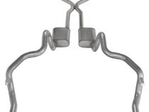 Crossmember Back w/H-Pipe Exhaust System 70-74 F-Body Split Rear Dual Exit 2.5 in Intermediate And Tail Pipe Hardware Incl Muffler And Tip Not Incl Pypes Exhaust