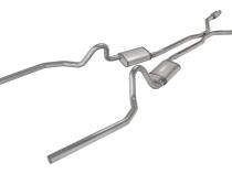 Crossmember Back w/H-Pipe Exhaust System 78-88 El Camino SS Split Rear Dual Exit 2.5 in Intermediate And Stainless Steel Tail Pipe Turbo Pro Muffler/Hardware Incl Tip Not Incl Catalytic Converter Incl Pypes Exhaust