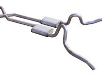 Crossmember Back w/X-Pipe Exhaust System 62-67 Nova Split Rear Dual Exit 2.5 in Intermediate And Tail Pipe Violator Mufflers/Hardware Incl Tip Not Incl Pypes Exhaust