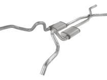 Crossmember Back w/H-Pipe Exhaust System 62-67 Nova Split Rear Dual Exit 2.5 in Intermediate And Tail Pipe Turbo Pro Mufflers/Hardware Incl Tip Not Incl Pypes Exhaust