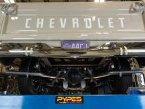 Crossmember Back W/ H-Pipe Exhaust System 63-66 GM Truck Split Side Dual Exit 2.5 Inch Intermediate And Tailpipe Hardware Incl Turbo Pro Muffler Incl And Tip Not Incl Stainless Steel Pypes Exhaust