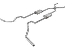 1975-1987 GM Truck 2.5 Inch Crossmember Back With H-Bomb H-Pipe Exhaust System Includes Catalytic Converters 409 Stainless Turbo Pro Mufflers Pypes Performance Exhaust