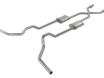 1975-1987 GM Truck 2.5 Inch Crossmember Back With X-Pipe Exhaust System Includes Catalytic Converters 409 Stainless Turbo Pro Mufflers Pypes Performance Exhaust