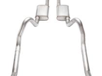 1966-1974 Mopar B-Body 3 Inch Crossmember Back Exhaust System With X-Pipe 409 Stainless With Turbo Pro Mufflers SMB13T