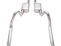 1966-1974 Mopar B-Body 3 Inch Crossmember Back Exhaust System With H-Pipe 409 Stainless With Street Pro Mufflers SMB43S