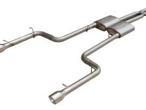 Race Pro Series Cat Back Exhaust System Split Rear Dual Exit 2.5 in Intermediate And Tail Pipe Race Pro Muffler/Hardware/4 in Polished Tips Incl Natural 409 Stainless Steel Pypes Exhaust
