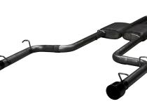 Phantom Series Cat Back Exhaust System Split Rear Dual Exit 2.5 in Intermediate And Tail Pipe Violator Muffler/Hardware/4 in Black Tips Incl Natural 409 Stainless Steel Pypes Exhaust