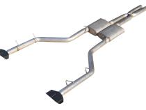 Cat Back Exhaust System Split Rear Dual Exit 08-14 Challenger V8 SRT8 3 in Intermediate And Tail Pipe Street Pro Mufflers/Hardware/3 in Black Tips Incl Natural Finish 409 Stainless Steel Pypes Exhaust