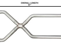 Exhaust X-Pipe Kit Intermediate Pipe 3.5 in Crossover Hardware Incl Natural 409 Stainless Steel Pypes Exhaust