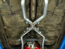 Crossmember Back w/X-Pipe Exhaust System 68-72 Chevelle High Tubro Split Rear Dual Exit 2.5 in Intermediate And Tail Pipe 18 inch Turbo Pro Muffler/Hardware Incl Tip Not Incl Pypes Exhaust
