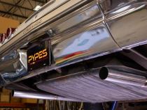 1965-70 Chevy Impala  H-Pipe Crossmember Back Exhaust 409 SS Rear Exit Race Pro Mufflers Pypes Performance Exhaust